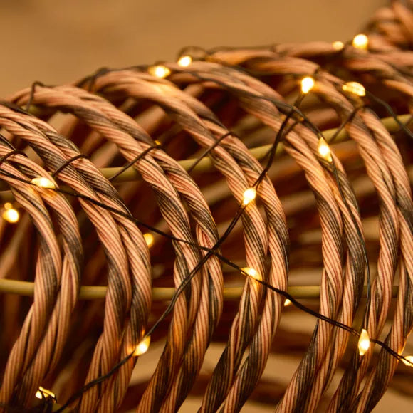 Leuchtrentier, 1320 Micro-LEDs, geflochtenes braunes Kunstharz, warmweiß